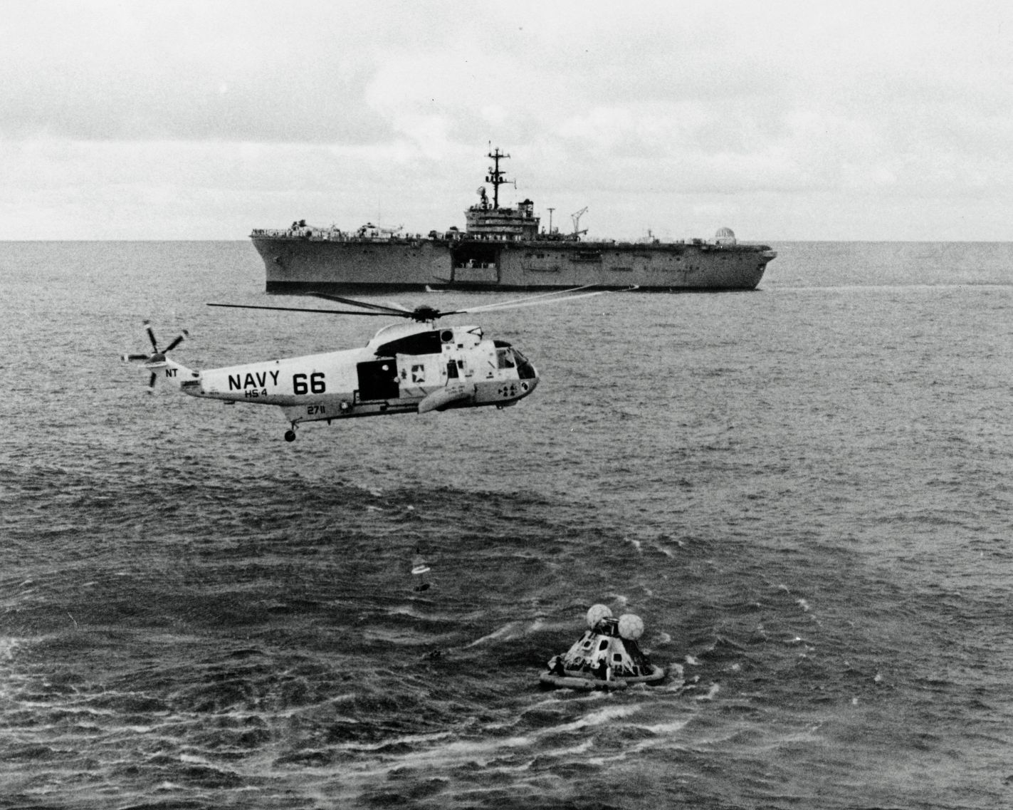 1970 Apollo 13 Mission 5 Crew recovery after splashdown 17.4. CreditCourtesy of NASA red