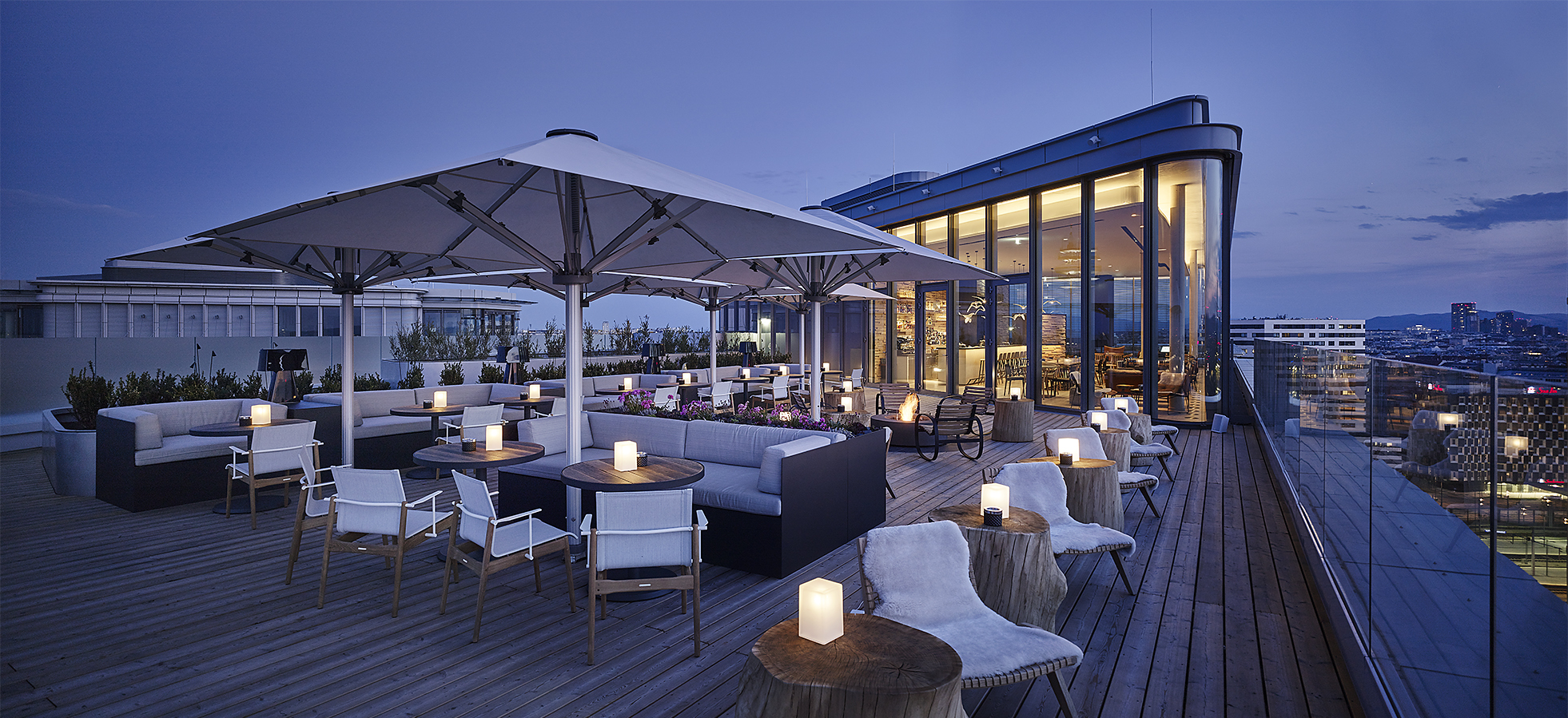 AURORA Rooftop Bar Outside Night