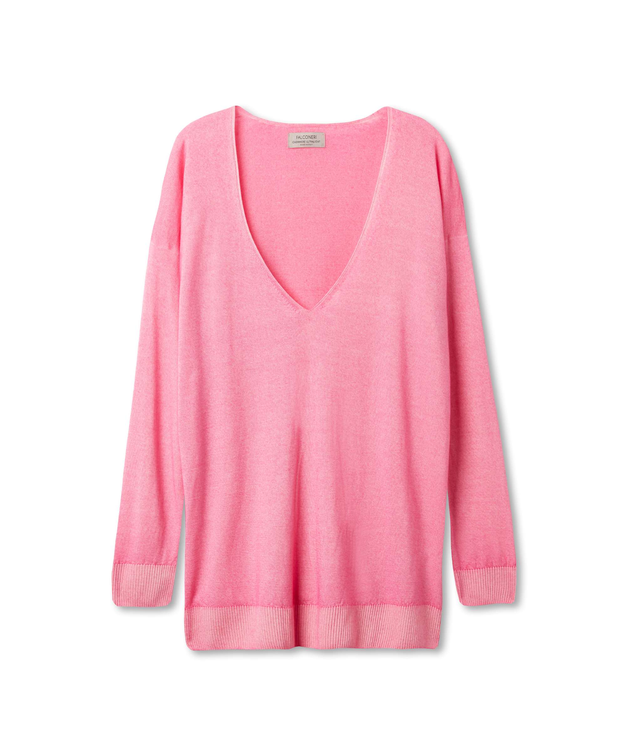 FALCONERI Cashmere Ultralight Maxipullover mit V Auschnitt Fuchsia EUR26700