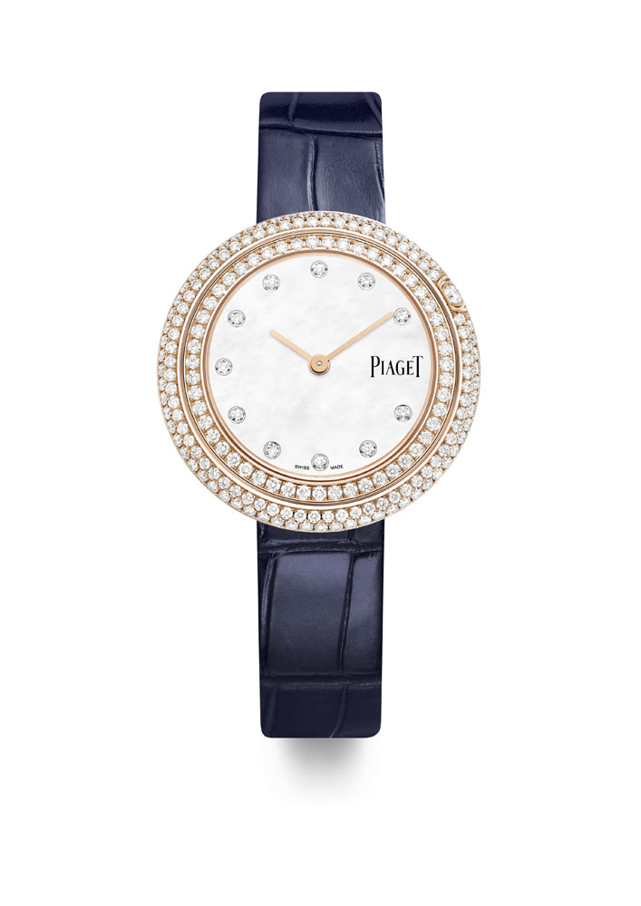 Piaget Possession Watchrg mop paved bezel blue strap 34mm G0A45092