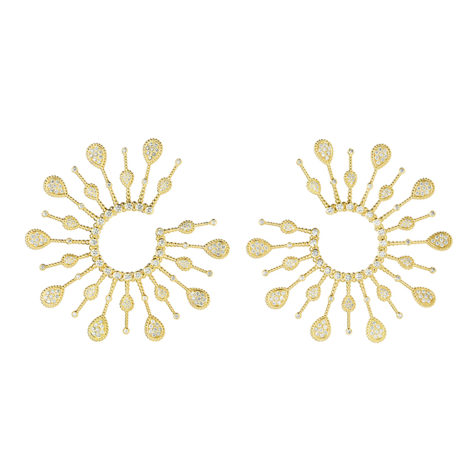 BOUCHERON Serpent Boheme Solarite 36 XS motifs hoop earrings diamonds and yellow gold
