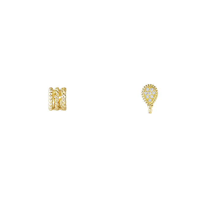 BOUCHERON Serpent Boheme Solarite XS motif asymetrical clip earrings diamonds and yellow gold 1
