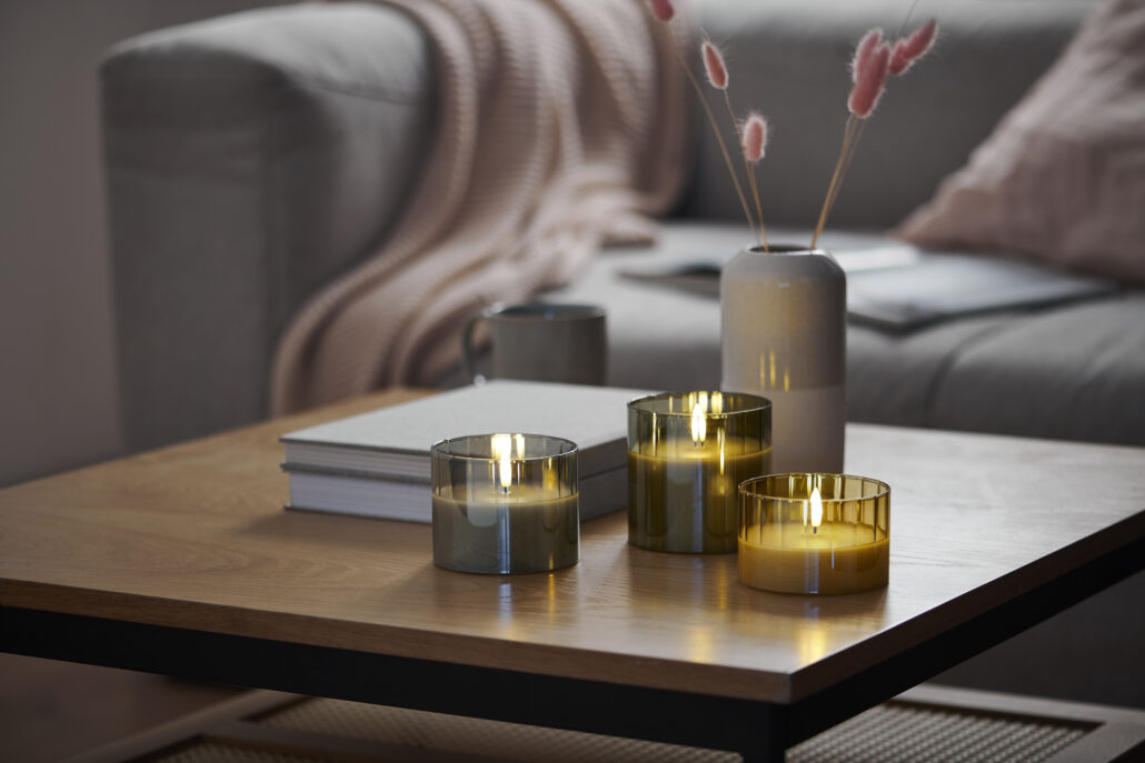 TCHIBO 127123 3 LED Echtwachskerzen im Glas 1 50.22