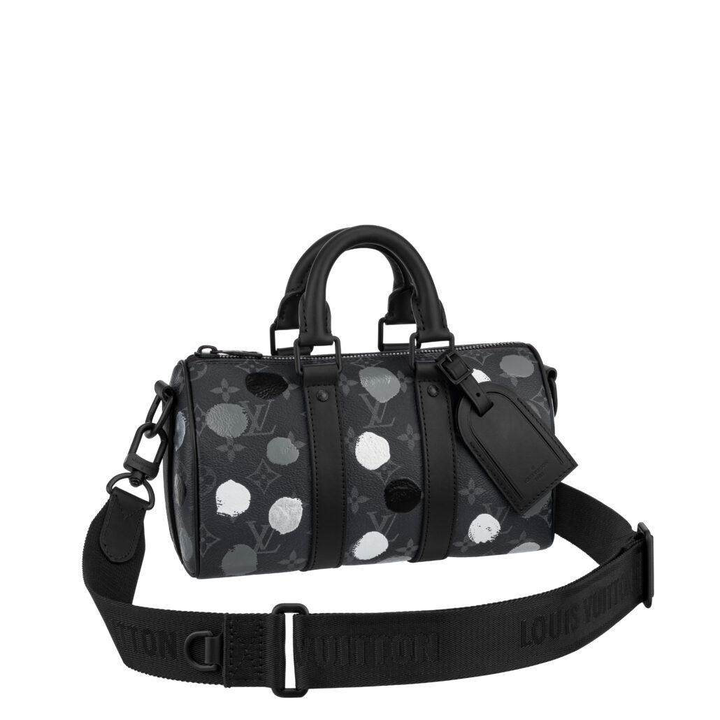 Louis Vuitton x Yayoi Kusama Men Leather Goods Painted Dots Keepall 25 In Monogram Eclipse Canvas