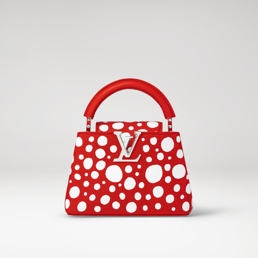 Louis Vuitton x Yayoi Kusama Women Leather Goods Infinity Dots Capucines Mini in Red Taurillon Leather