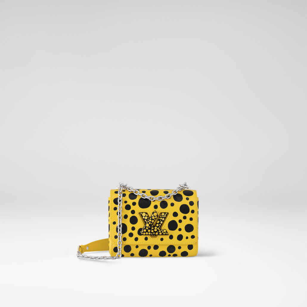 Louis Vuitton x Yayoi Kusama Women Leather Goods Infinity Dots Twist PM in yellow Epi leather with enameled lock