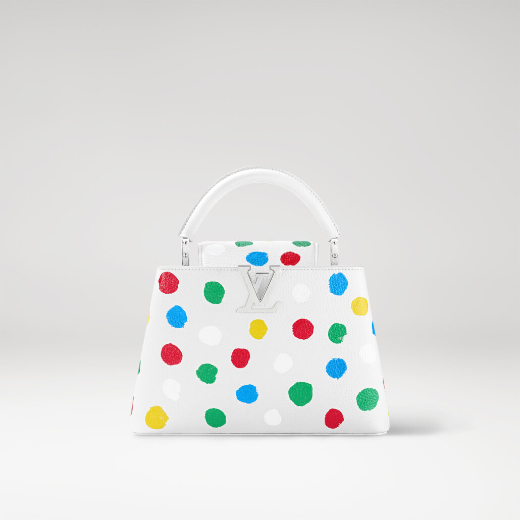 Louis Vuitton x Yayoi Kusama Women Leather Goods Painted Dots Leather Capucines BB in White Taurillon Leather