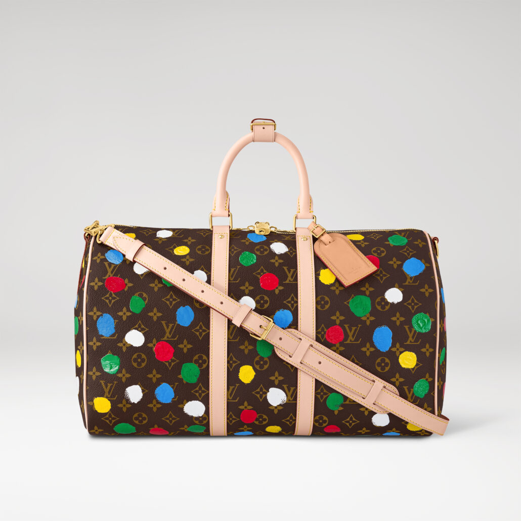 Louis Vuitton x Yayoi Kusama Women Leather Goods Painted Dots Monogram Keepall 45 in Monogram Canvas