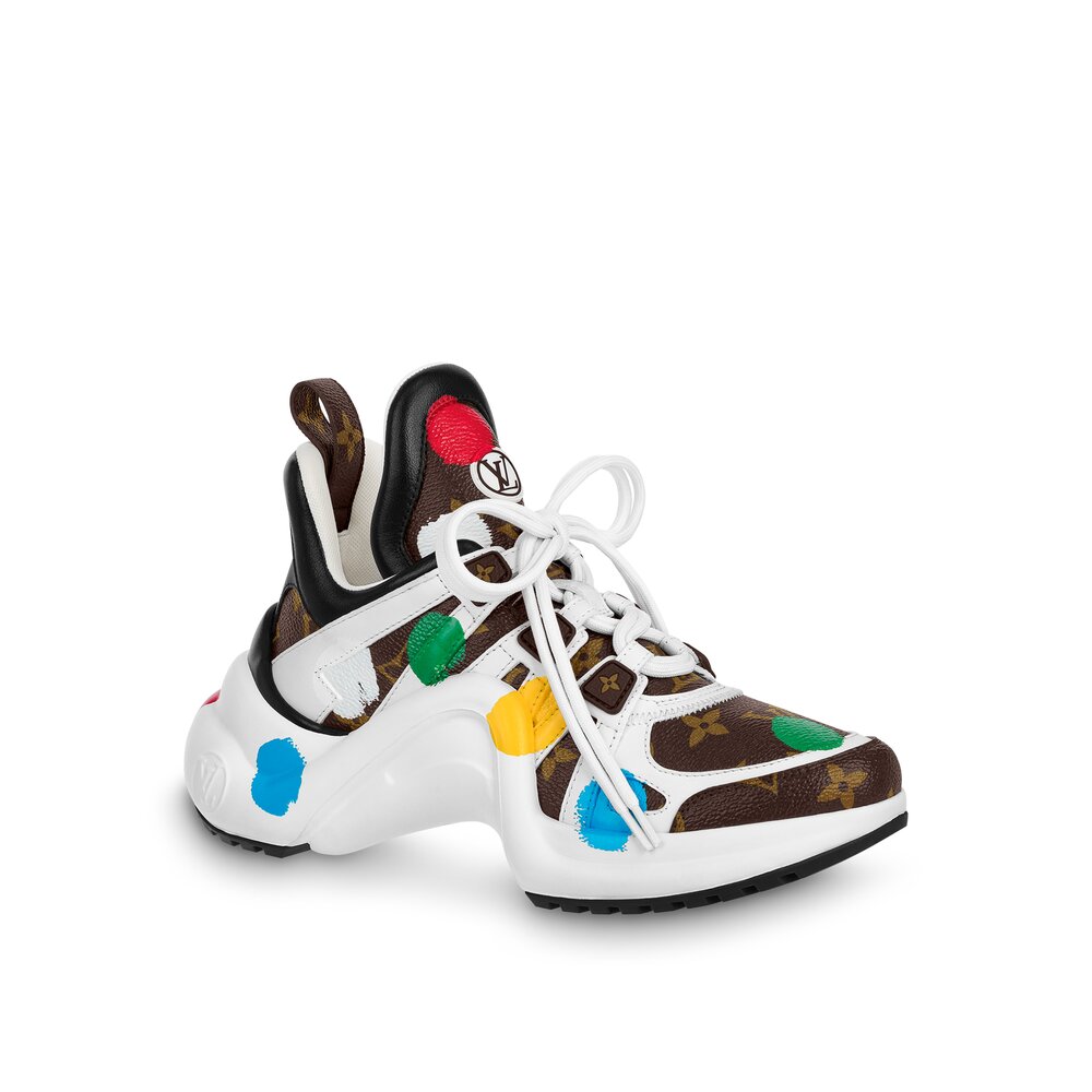 Louis Vuitton x Yayoi Kusama Women Shoes LV Archlight Sneaker in Monogram Canvas with Painted Dots Print