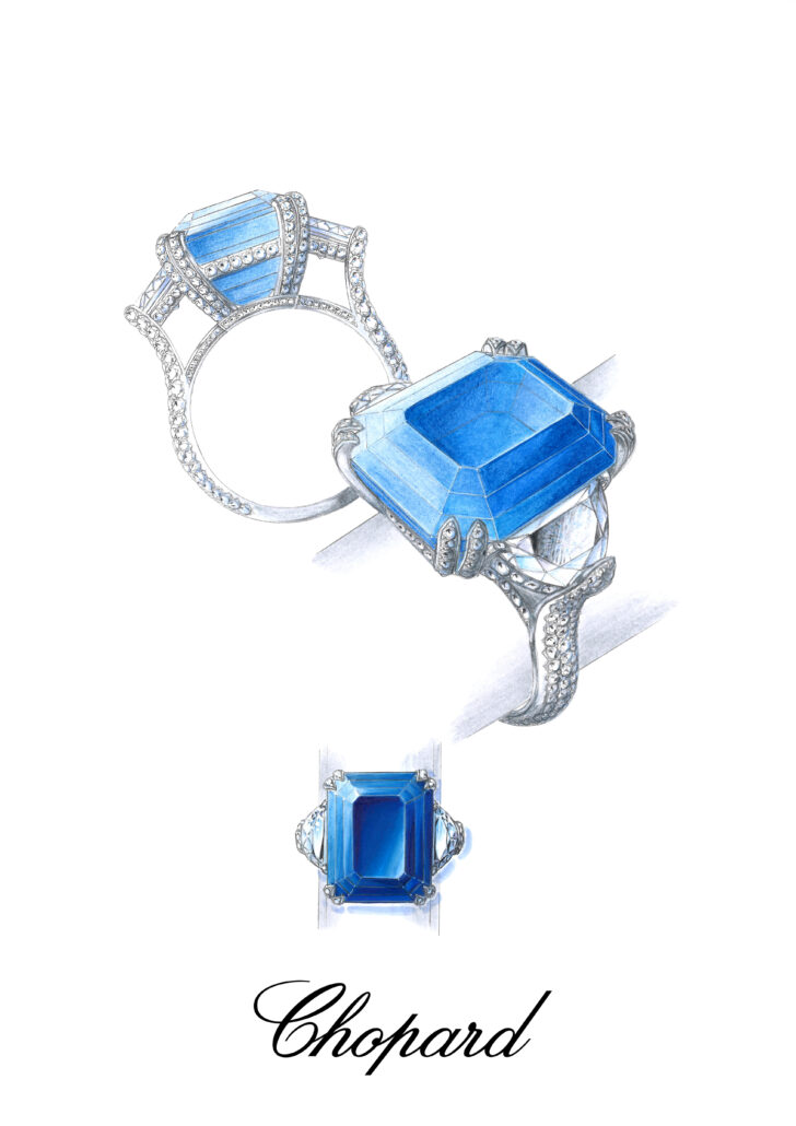 Sketch Royal Blue sapphire ring