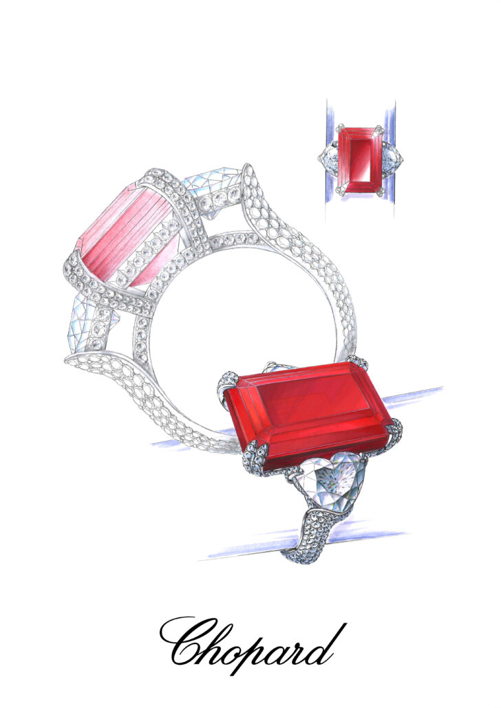 Sketch Ruby ring