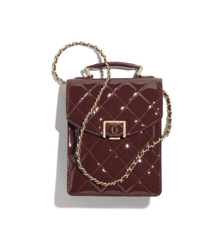 chanel bag in burgundy patent leather and metal as4180 b13283 no206 LD