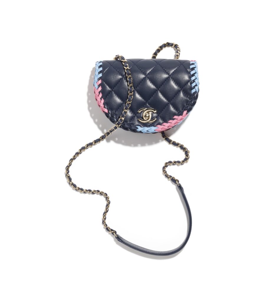 chanel bag in navy pink and blue leather and metal as4207 b12919 np920 LD
