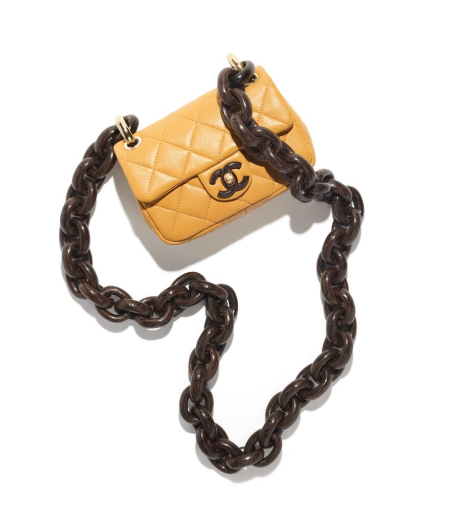 chanel bag in yellow leather wood and metal as4165 b13276 no201 LD