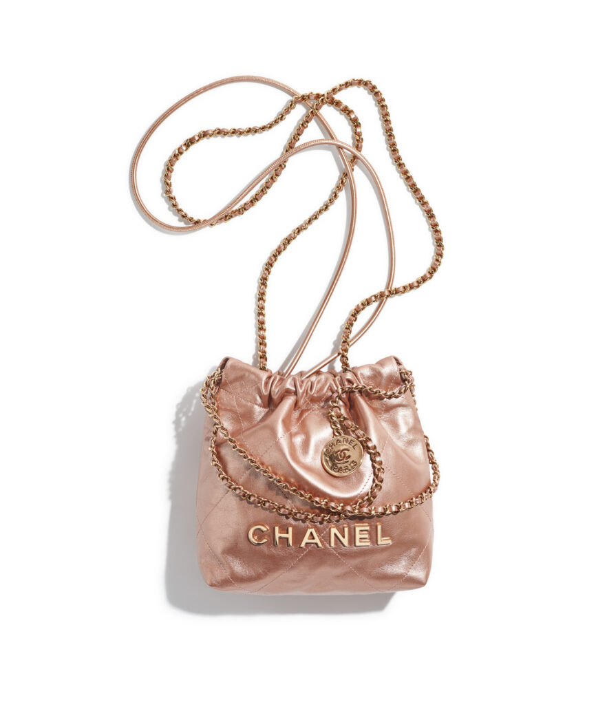 chanel mini chanel 22 bag in copper leather and metal as3980 b10691 nn728 HD