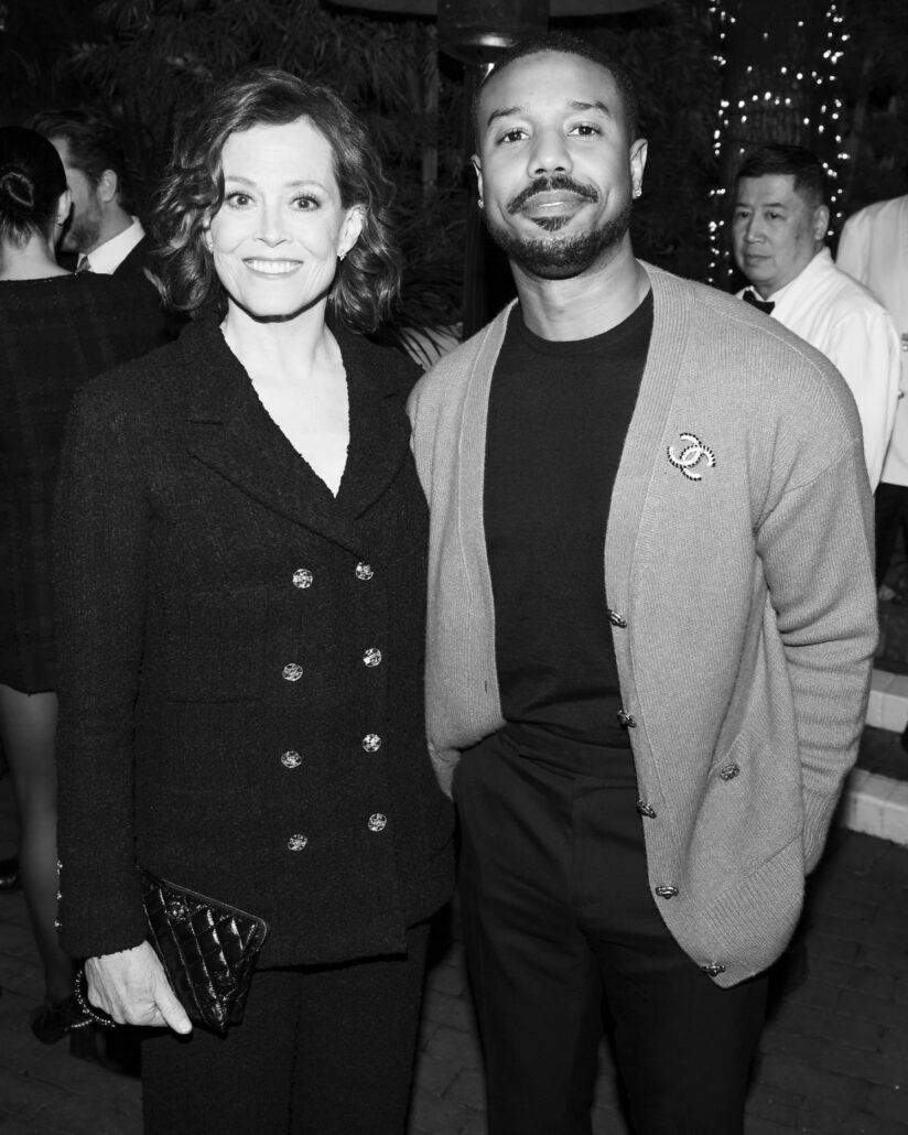 chanel sigourney weaver michael b jordan chanel pre oscar dinner march 11th LD