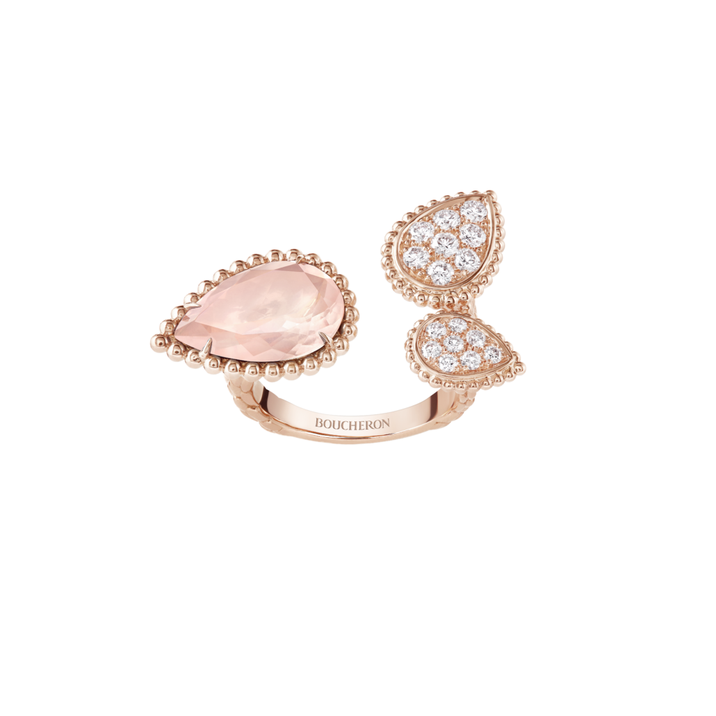 BOUCHERON PNG JRG03217 Serpent Boheme ring 3M S XS motif pg diamonds pink quartz 1