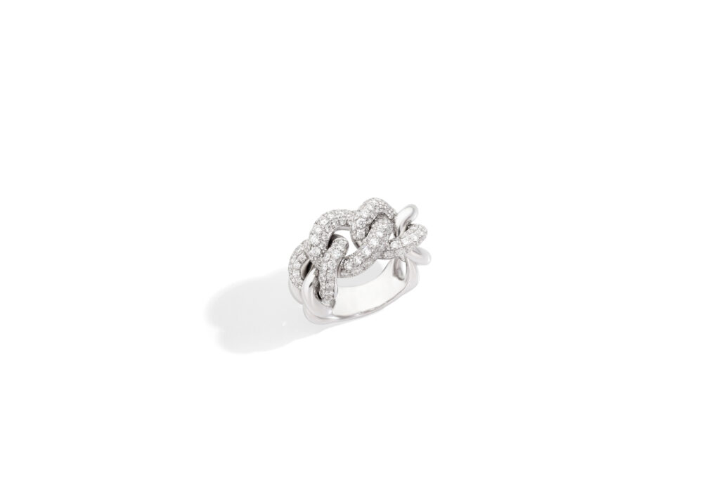 Catene ring in white gold with white diamonds by Pomellato