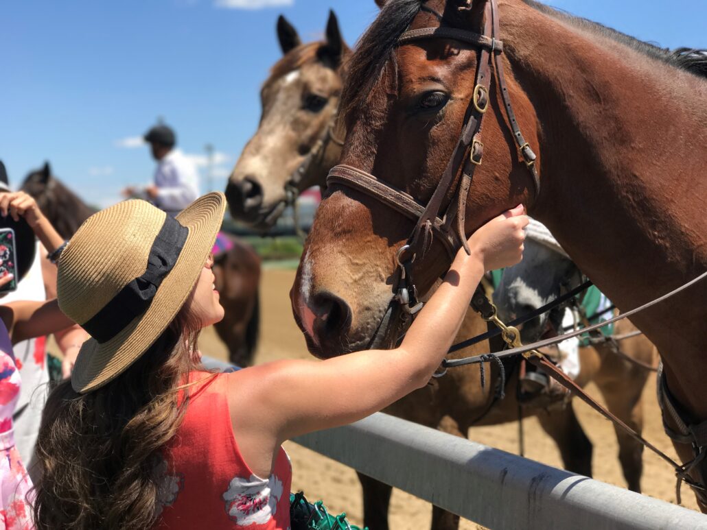 Churchill Downs petting horses horses outdoor family fun