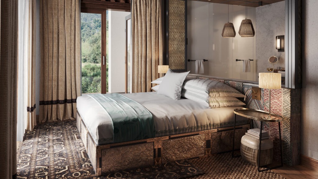 andbeyond punakha river lodge family villa bedroom render 1024x576 1