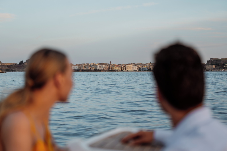Ikos Dassia Couple viewing the Old Town of