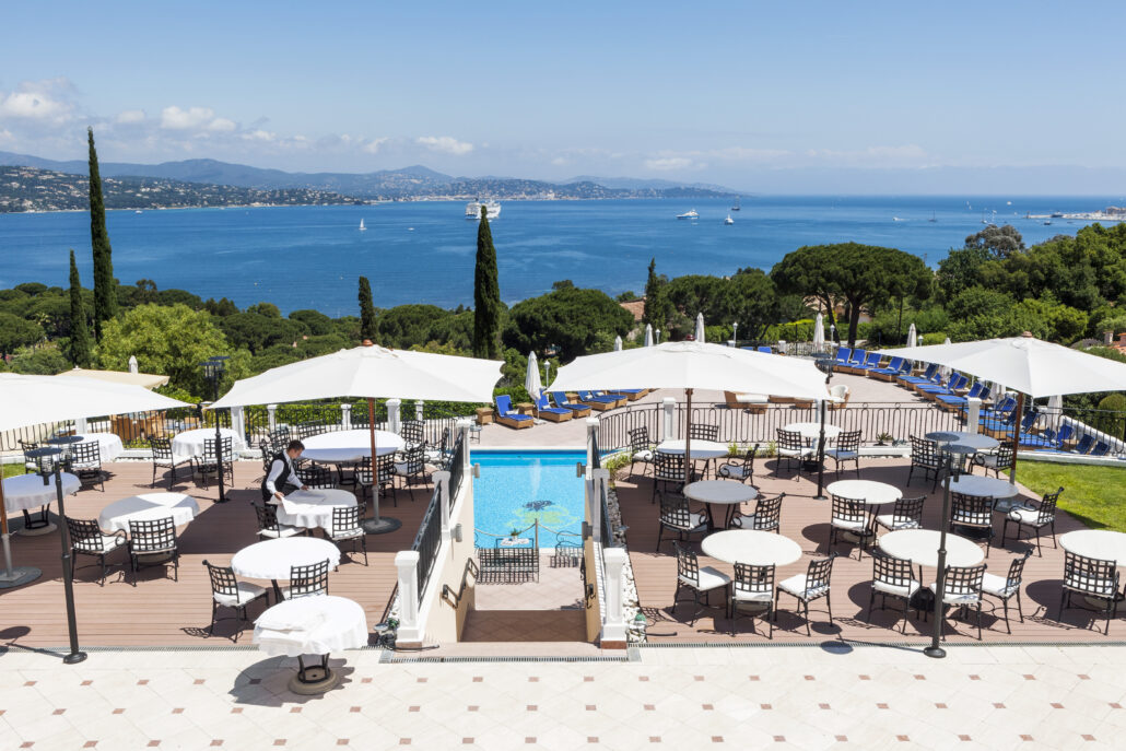 View restaurant pool sea © Villa Belrose