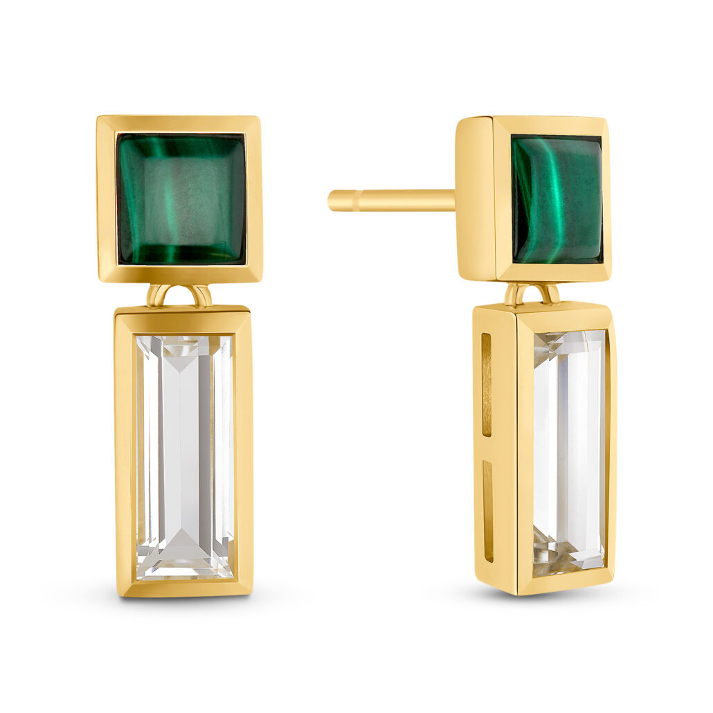 DJ Ohrstecker Malachite Topase beh. 139EUR