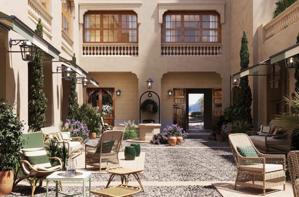 son bunyola hotel courtyard landscape