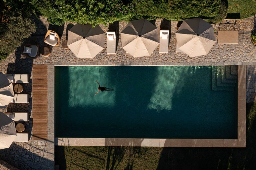 son bunyola sa punta de saguila pool aerial with guest 1