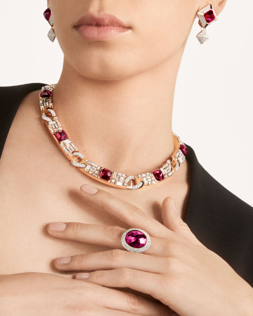 2023 POMELLATO HIGH JEWELRY COLLECTION CASTELLO NECKLACE RING AND EARRINGS