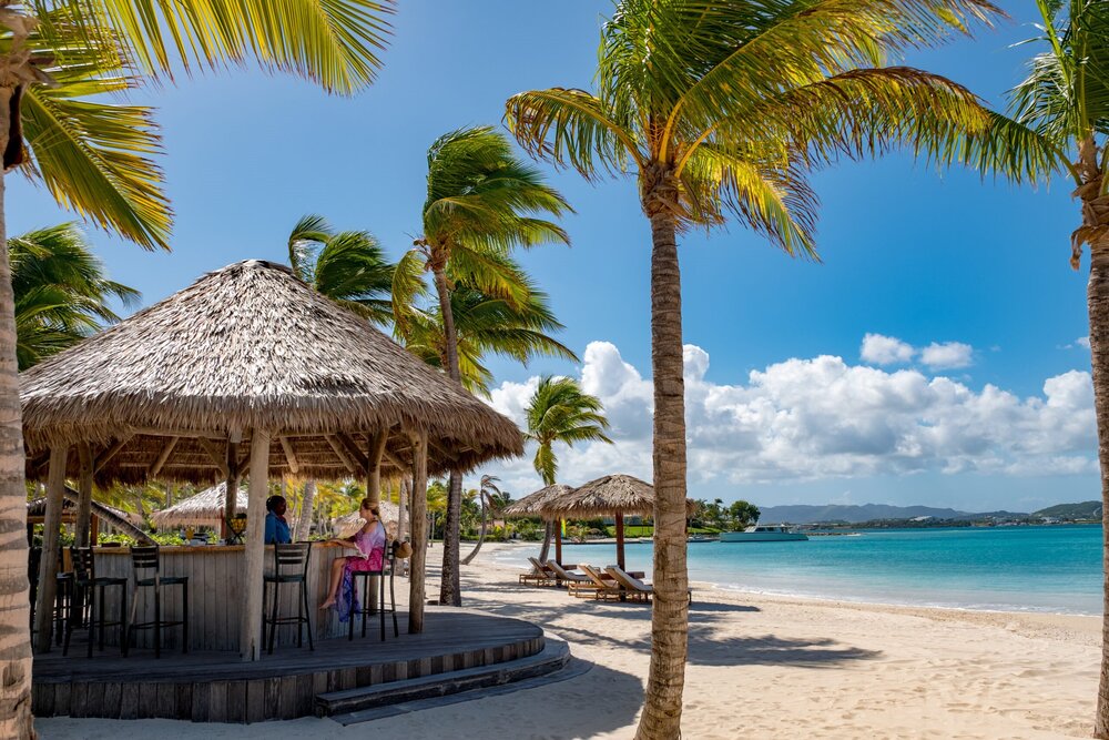 Jumby Bay Beach Bar scaled