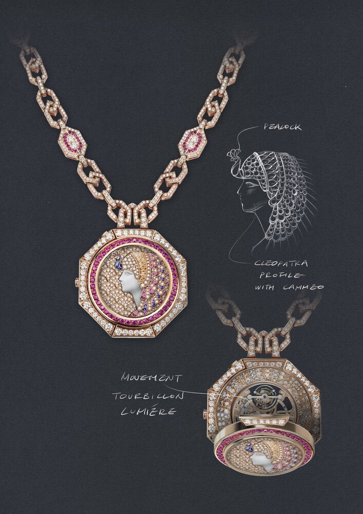 Bulgari 2023 Cameo Imperiale Necklace 103670 sketch 001 scaled