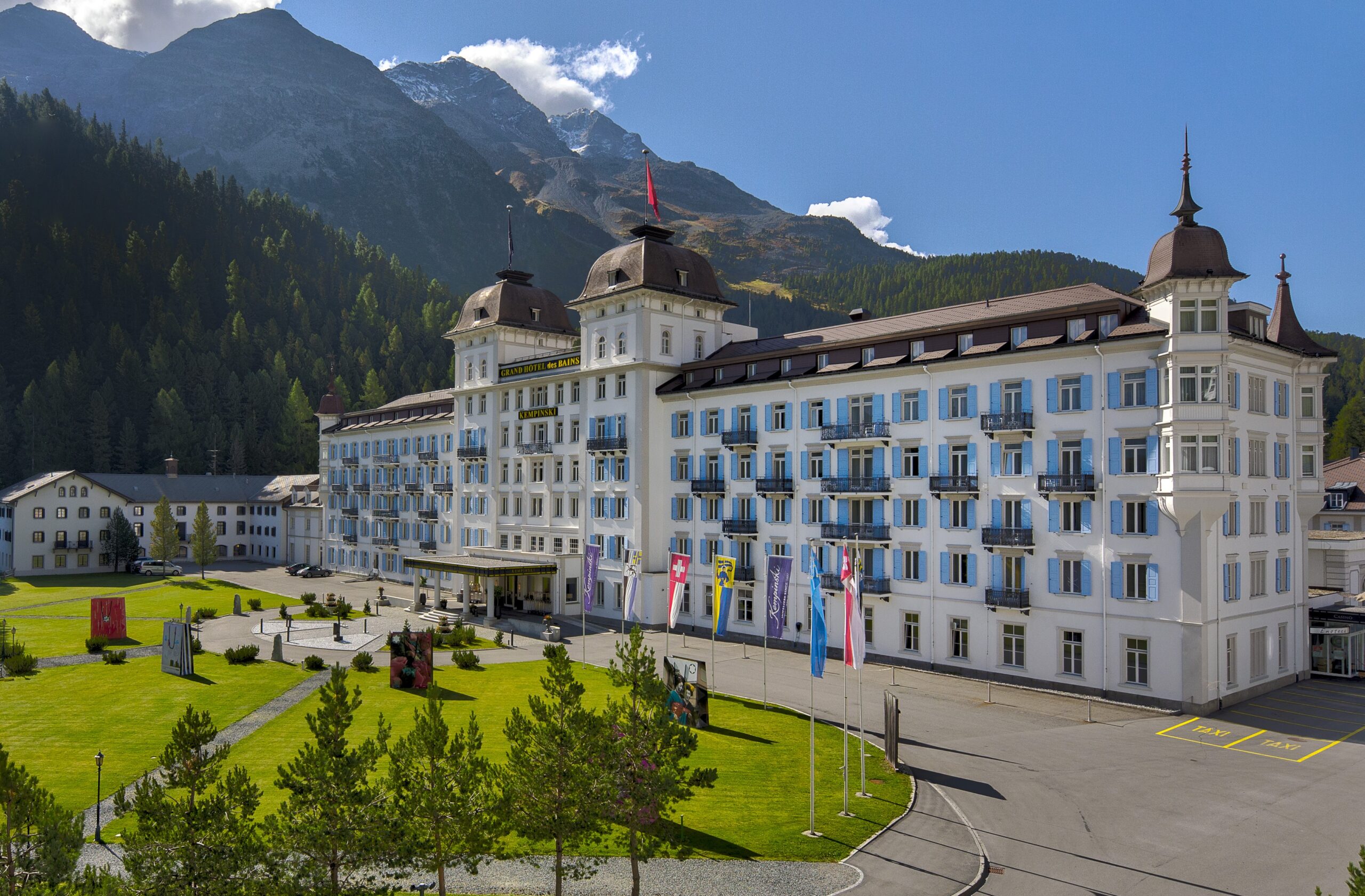 Grand Hotel des Bains Kempinski St. Moritz Switzerland Hotel Outside View copyright Kempinski Hotels scaled
