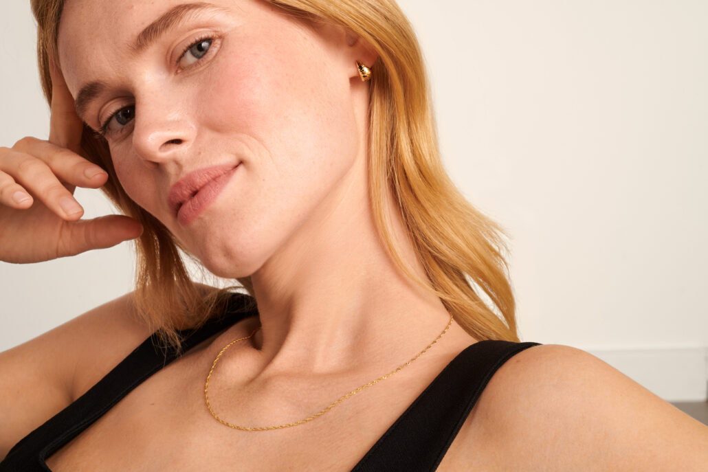 133893 Gold Halbcreolen konisch diamantiert 1 47.23