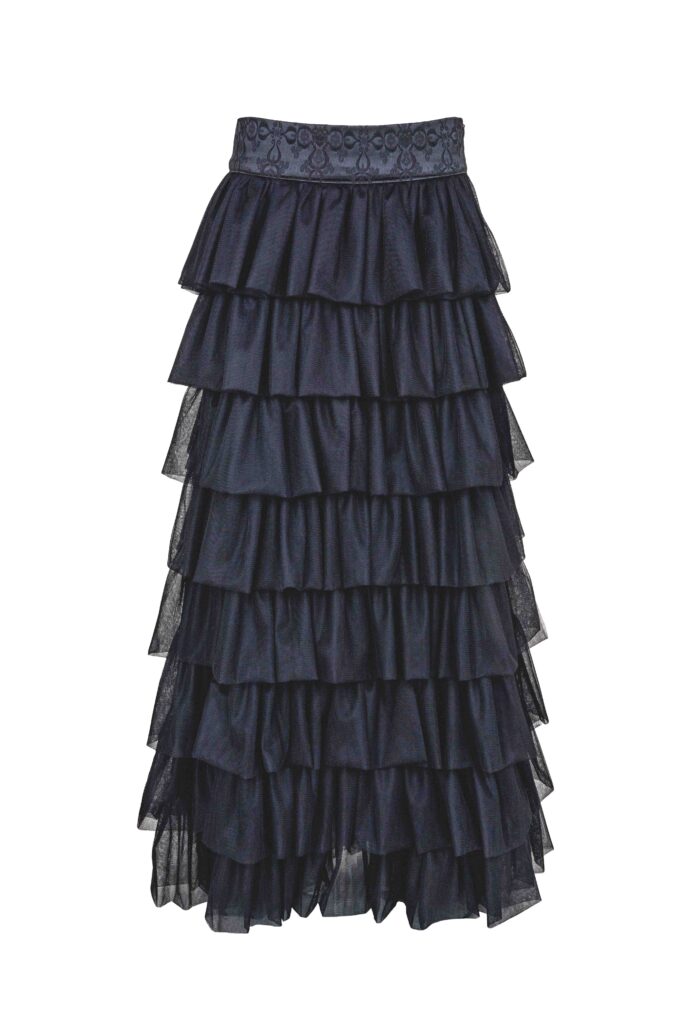 RETTL 1868 Damen Rock Dorma aus Tuell und Tri scele schwarz VK 695