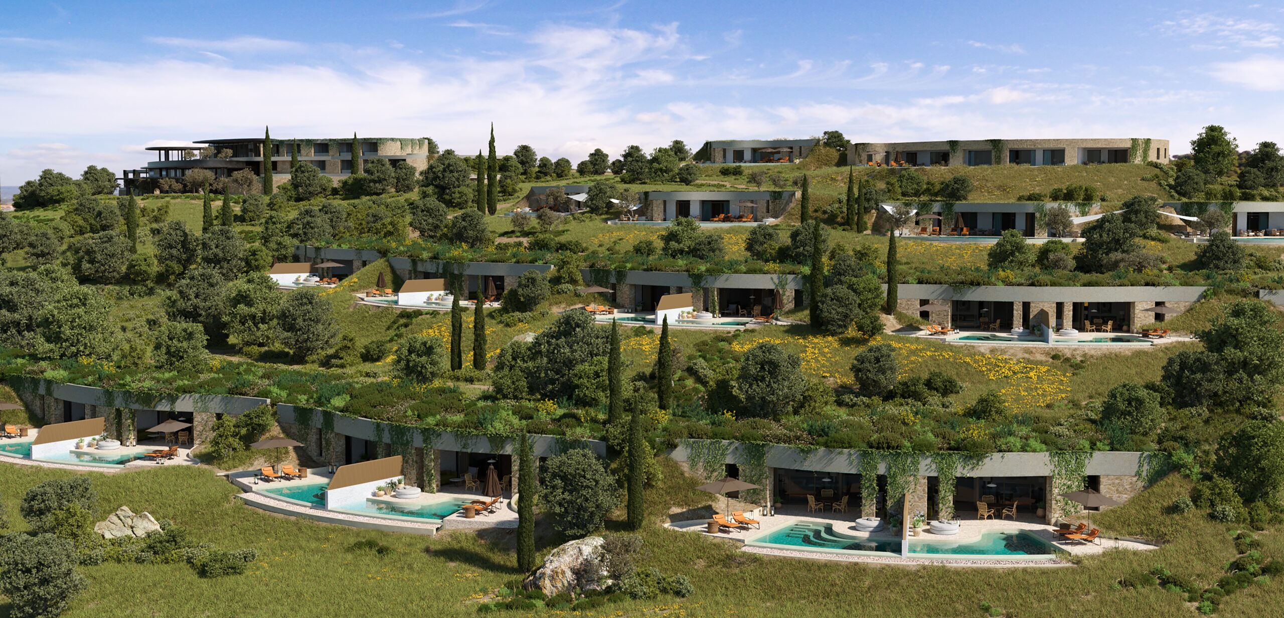 costa navarino rendering hotel villas exterior scaled