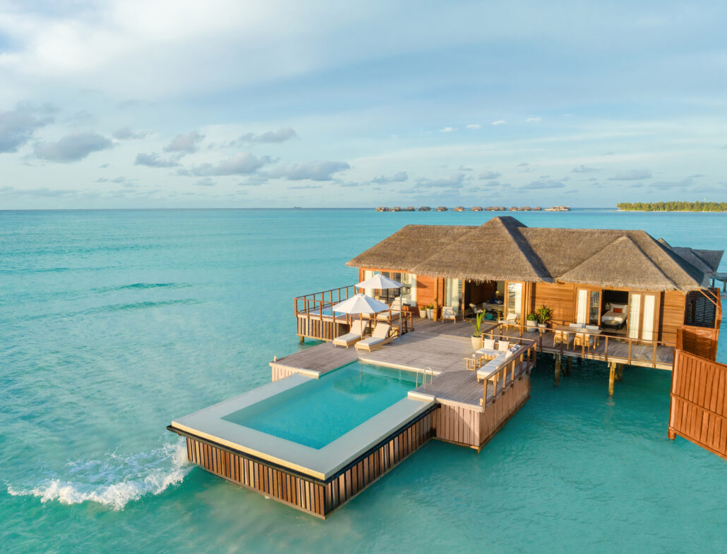 Conrad Maldives Rangali Island 2 Bedroom Rangali Ocean Pavilion Drone c Conrad Maldives