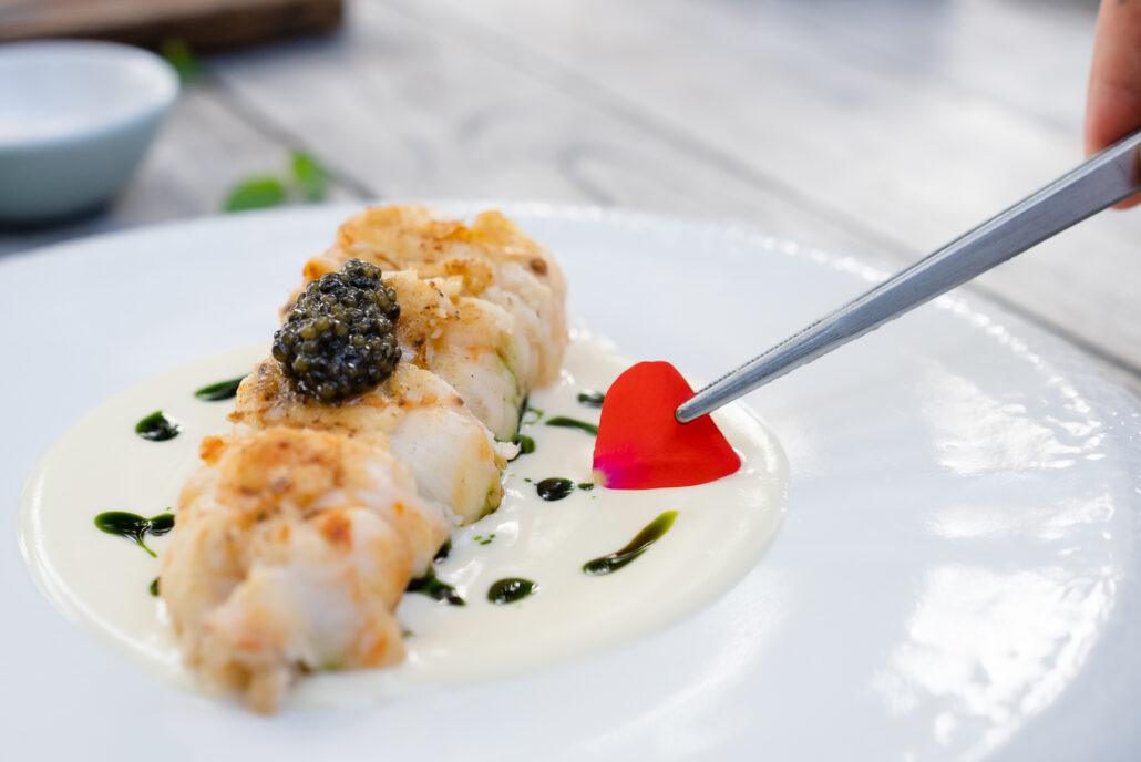 JOALI Maldives Culinary Arts Bellinis Aragosta Sedano Rapa Olio AllAneto Caviale