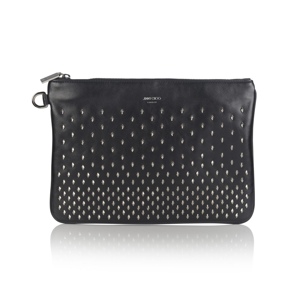 DEREK SHINY CALF W DIAMOND STUDS BLACKGUNMETAL