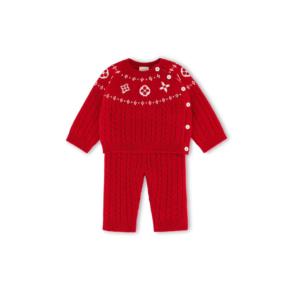 JACQUARD KNITTED SET RED