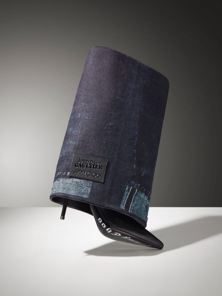 JIMMY CHOO X JEAN PAUL GAULTIER CUFF OTK BOOT 90 3x4