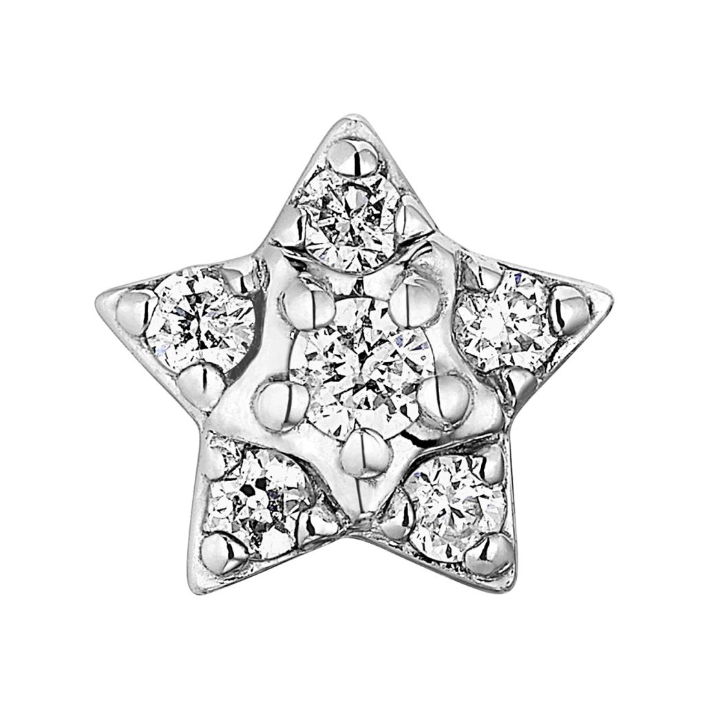 Shine by DJ Brillant Einzelohrstecker Stern Weiagold 585 189Euro