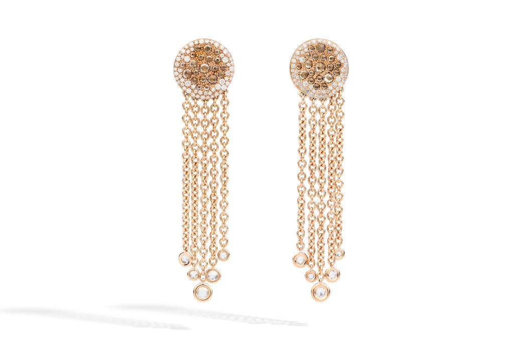 Sabbia earrings in rose gold with white and brown diamonds by Pomellato 1024x683 1
