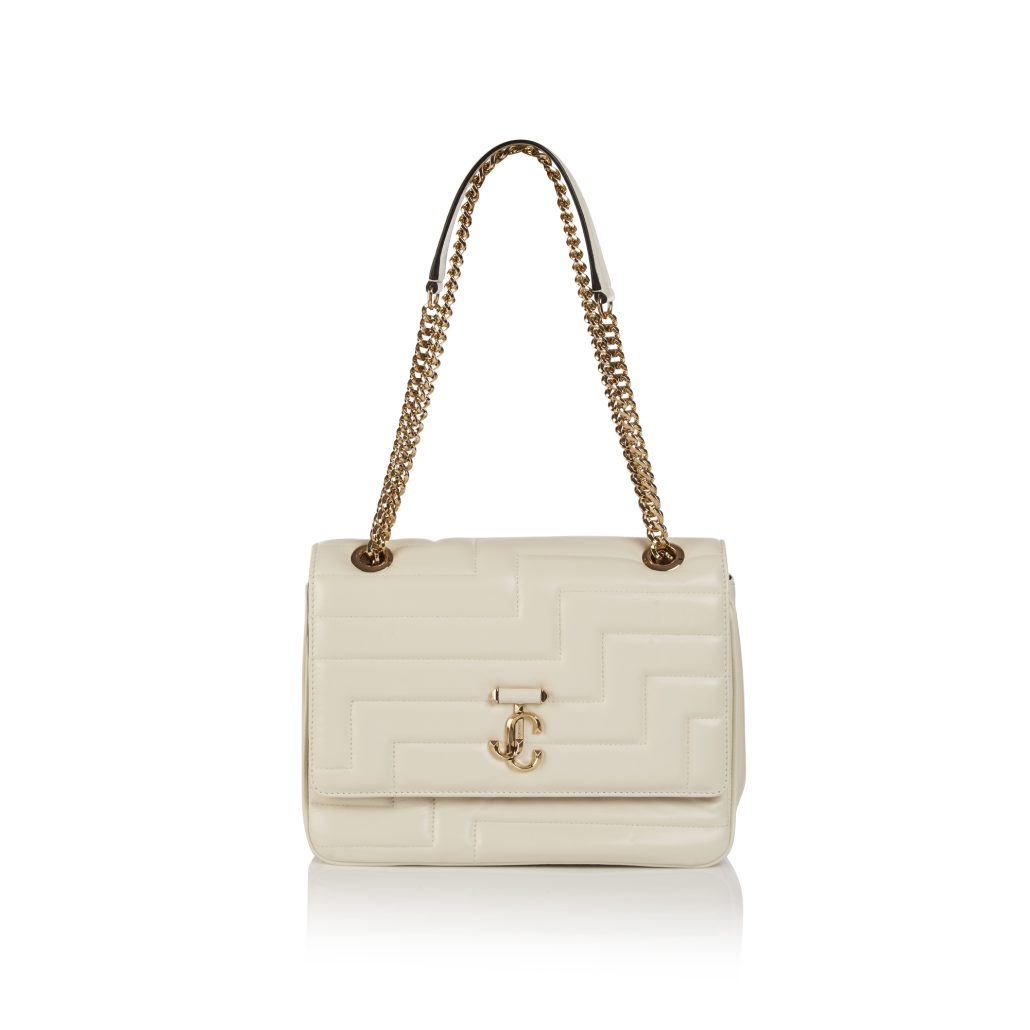 AVENUE SOFT SHOULDER QUILTED NAPPA LEATHER LATTE LIGHT GOLD