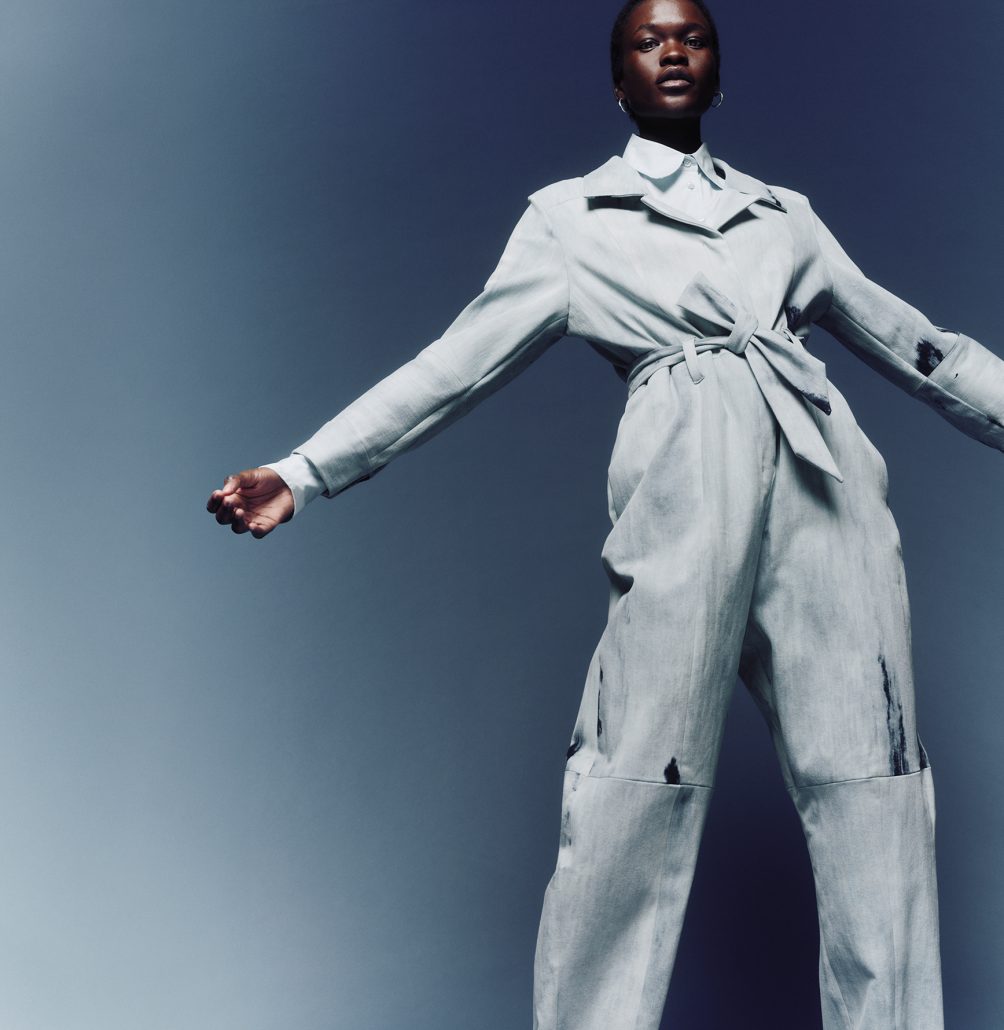 E.L.V. DENIM x THE OUTNET UPCYCLED EXCLUSIVE The Bleach Denim Jumpsuit E675