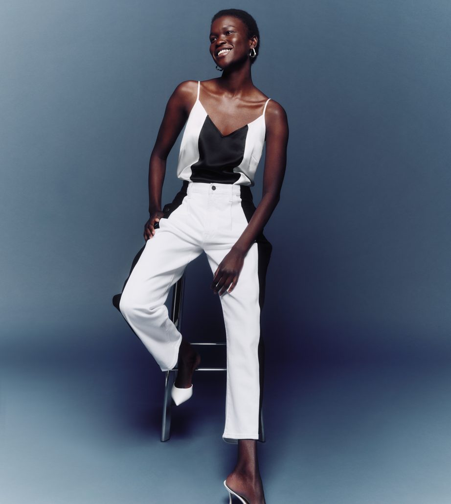 E.L.V. DENIM x THE OUTNET UPCYCLED EXCLUSIVE The Monochrome Jean E330 and The Camisole E260