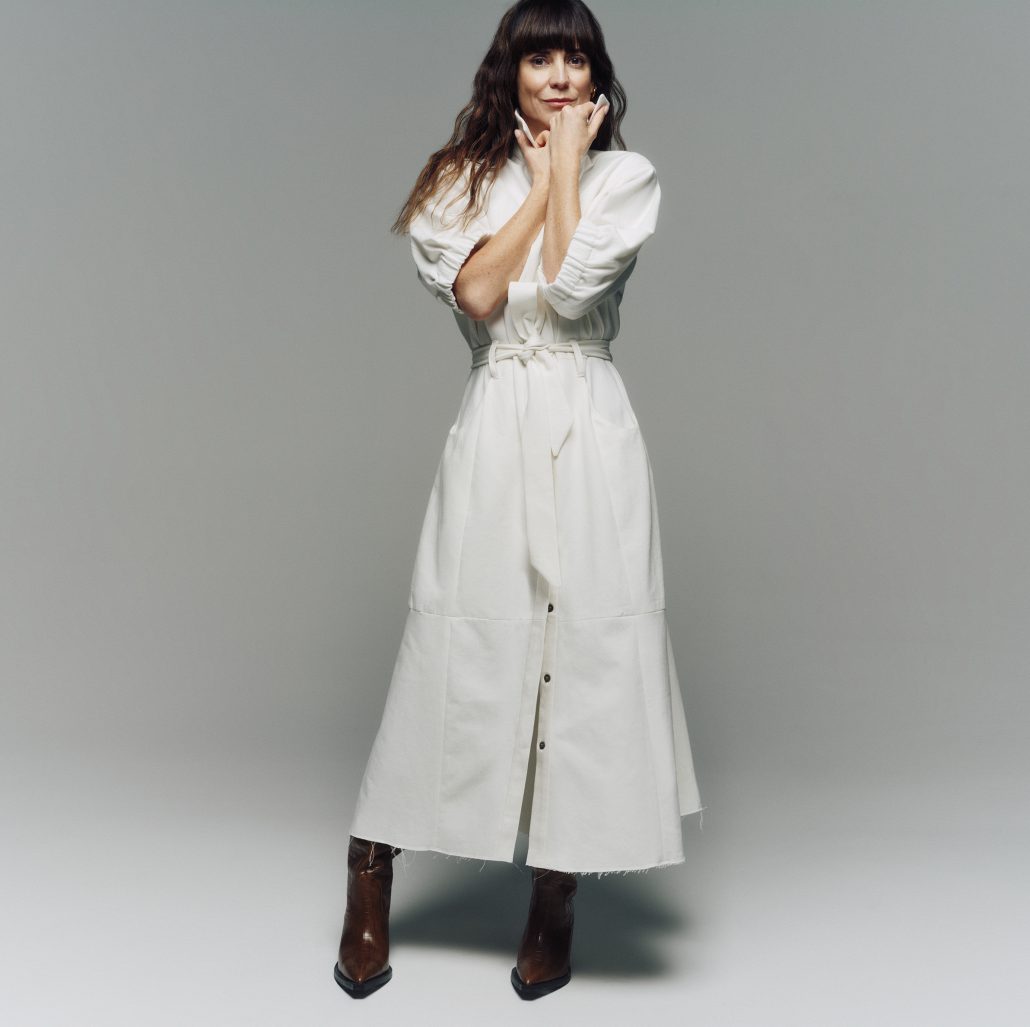 E.L.V. DENIM x THE OUTNET UPCYCLED EXCLUSIVE The White Denim Dress E675