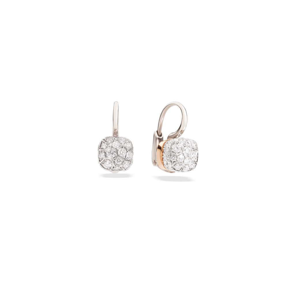 POB5010 O6000 DB000 010 Pomellato nudo classic solitaire earrings white gold 18kt diamond