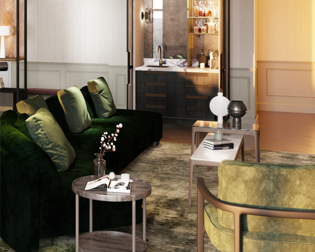 zurich rendering paradeplatz suite living room