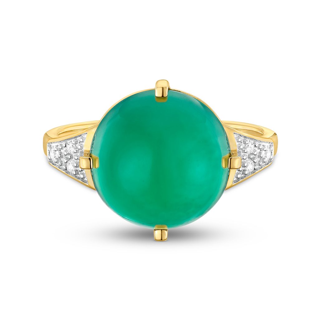 DJ Wiener Moderne Forever Chalcedon Ring Silber 925 vergoldet 99Euro